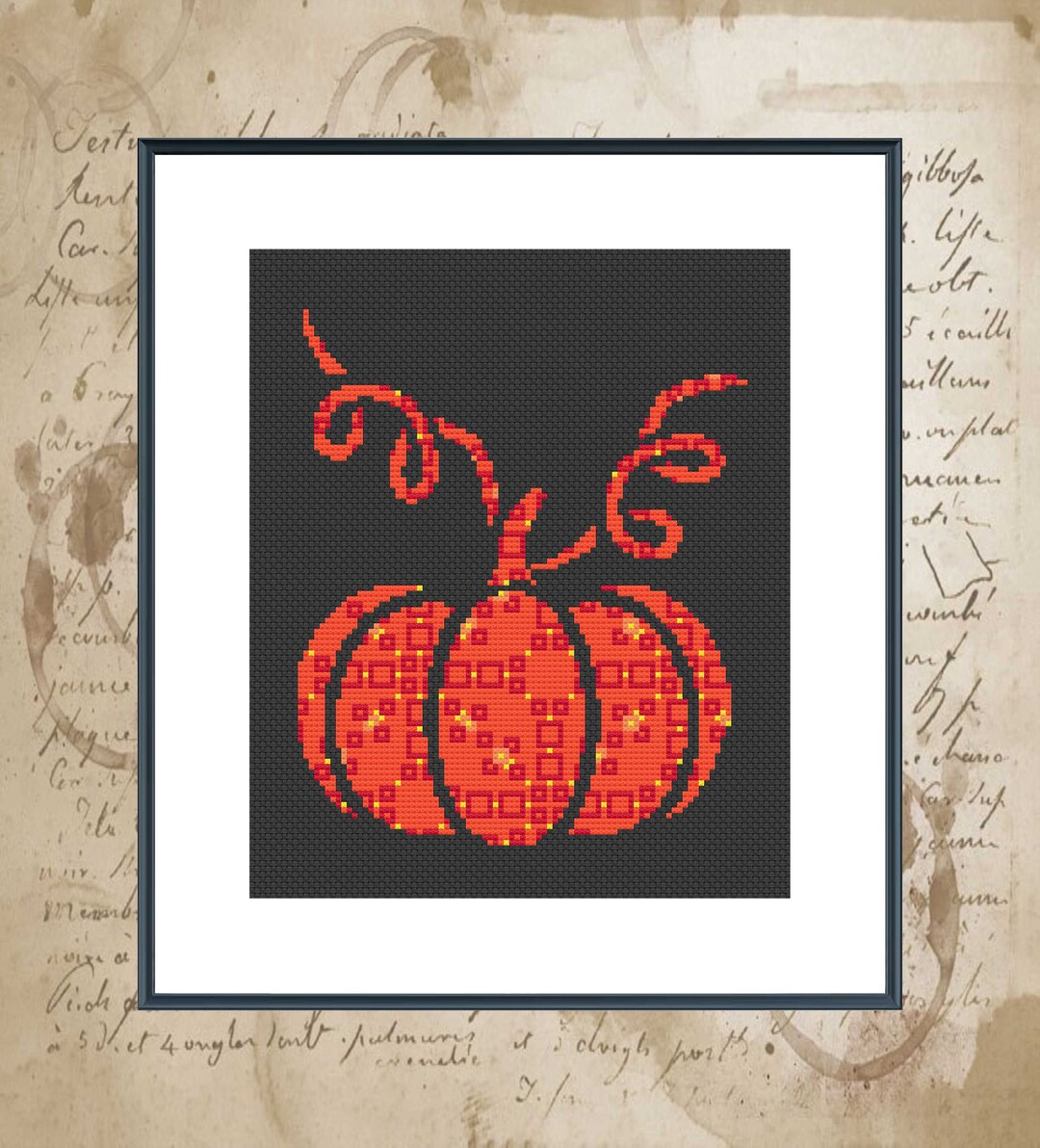 Pumpkin Cross Stitch Pattern / PDF Chart Instant Download / Decorative ...
