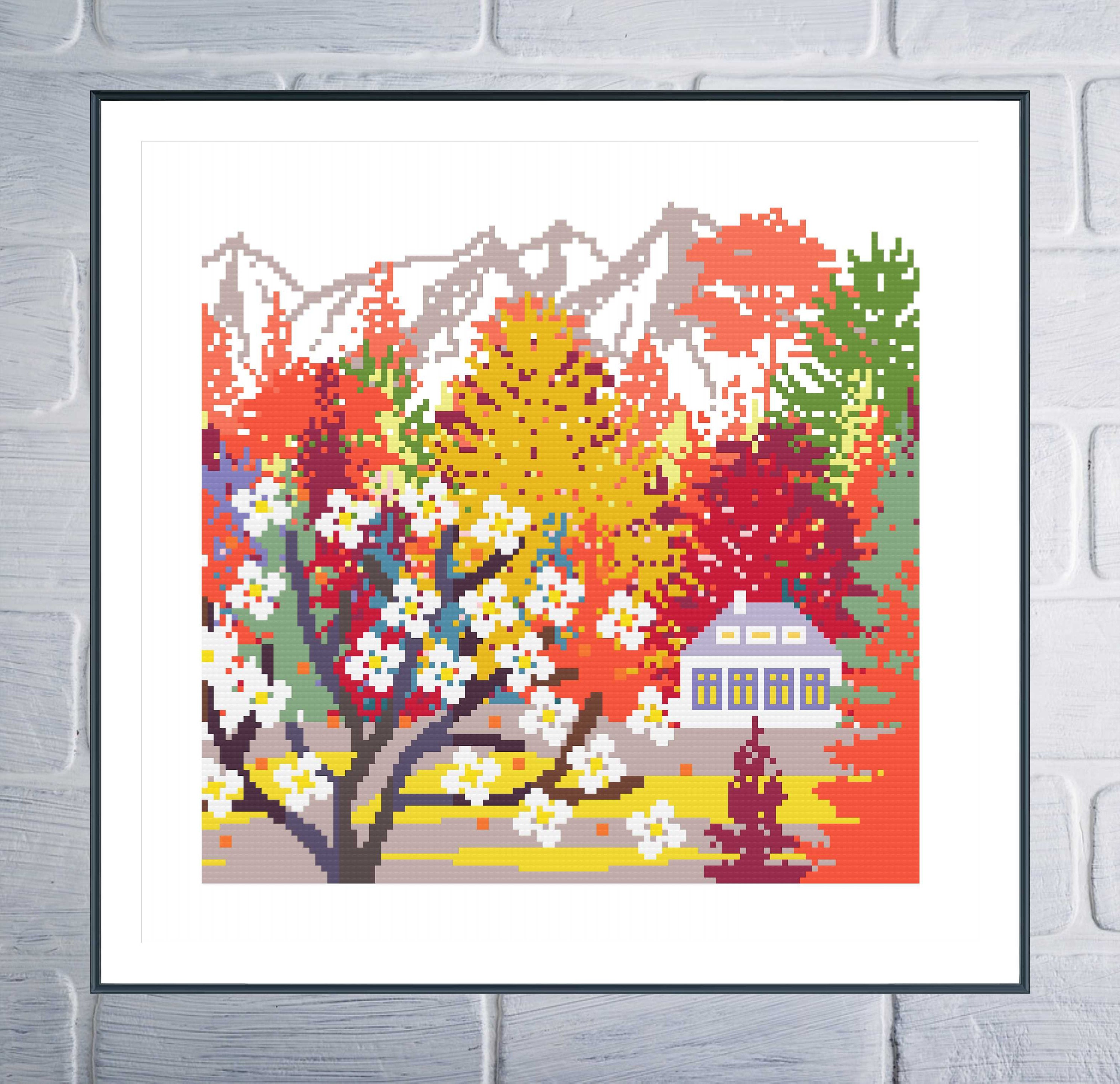 Fall Cross Stitch Pattern / PDF Chart Instant Download / - Etsy