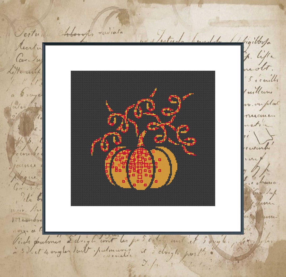 Pumpkin Cross Stitch Pattern / PDF Chart Instant Download / Decorative ...