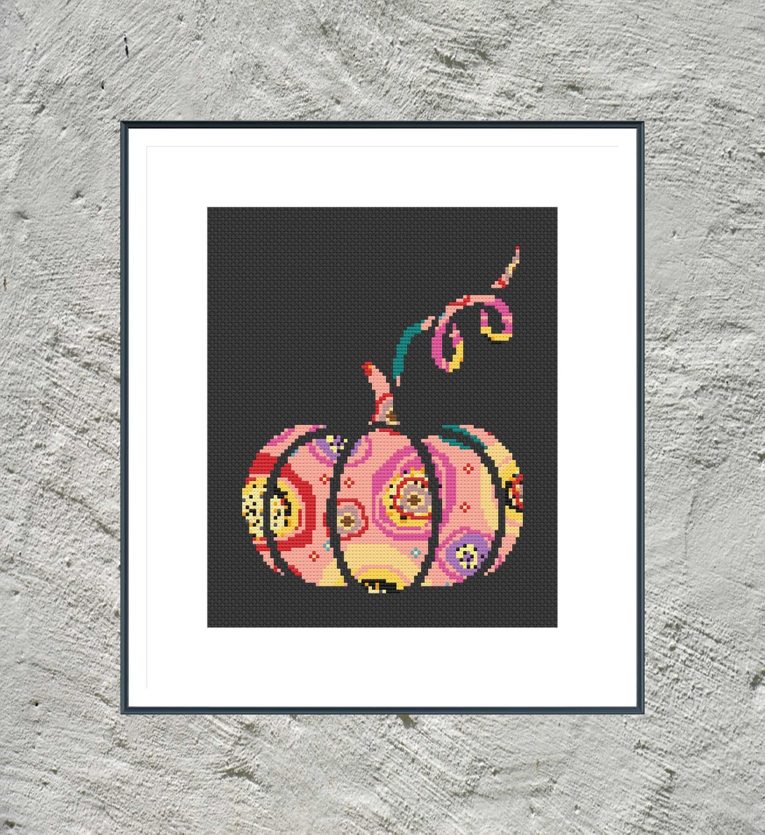 Pumpkin Cross Stitch Pattern / PDF Chart Instant Download / Decorative ...