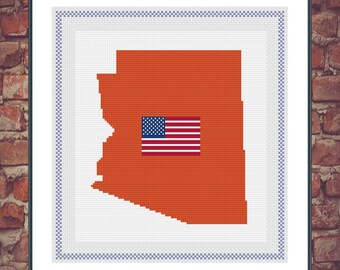 PDF map of Arizona / Cross Stitch Pattern / Modern Cross Stitch Pattern / Minimalism / Map of United States / USA Cross Stitch Pattern