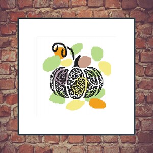Pumpkin Cross Stitch Pattern / PDF Chart Instant Download / Decorative ...