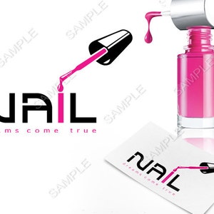 Premade Nail Salon Logo, Nail Art Logo, Nail Technician Logo, Beauty Logo, Hair Salon Logo, Blog Logo, Business Logo, Logo Design, Pink Logo
