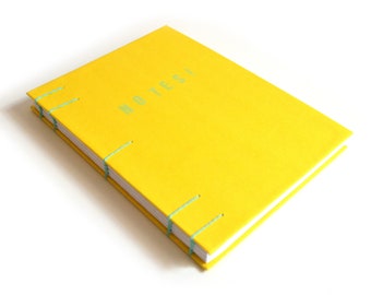 Handmade Notebook || Bright Yellow Notes! || Journal, Diary, Sketchbook || 5.5” x 7.5” x .75” || Ready to Ship