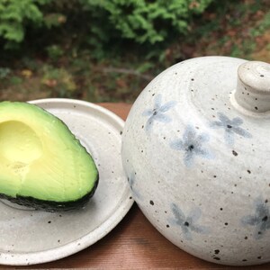 Ceramic Container with lid, Butter dish, Onion keeper, Avocado keeper, pottery container, pottery, ceramic container, pottery butter bowl image 4