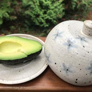 Ceramic Container with lid, Butter dish, Onion keeper, Avocado keeper, pottery container, pottery, ceramic container, pottery butter bowl image 5