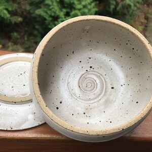 Ceramic Container with lid, Butter dish, Onion keeper, Avocado keeper, pottery container, pottery, ceramic container, pottery butter bowl image 3