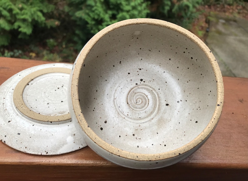 Ceramic Container with lid, Butter dish, Onion keeper, Avocado keeper, pottery container, pottery, ceramic container, pottery butter bowl image 3