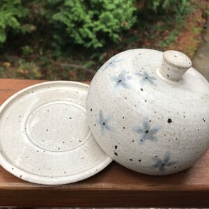 Ceramic Container with lid, Butter dish, Onion keeper, Avocado keeper, pottery container, pottery, ceramic container, pottery butter bowl image 6