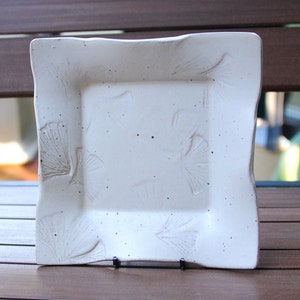 Plate, ginkgo dish, Ceramic plate, dish, Ceramic dish, Handmade dish, Handmade plate, Stoneware plate, Stoneware dish, pottery dish