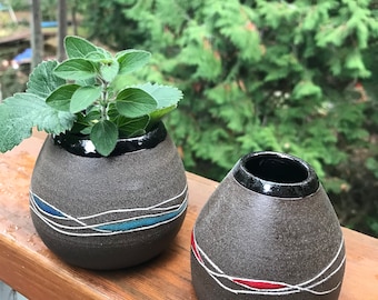 Garden Decor, Vase (set of 2), Ceramic Vase, Handmade vase, Flower Vase, Pottery vase, Flower container, Flower Pot, Container
