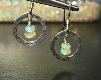 4.5mm Synthetic Blue Opals 14K Gold Plated Sterling Silver Post Stud Earrings