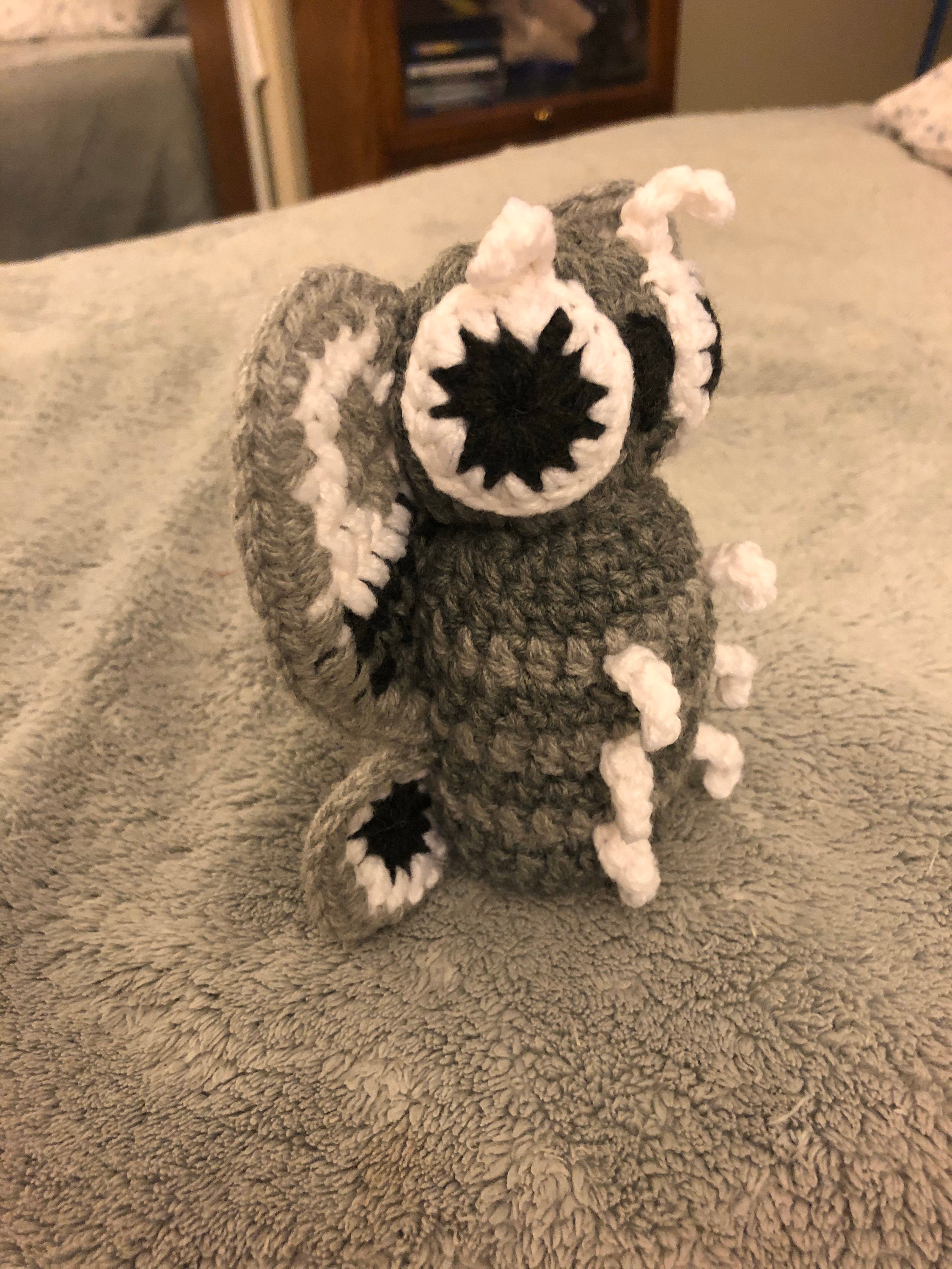 Mothra Crochet Plush black and White 6 Inches Tall Etsy Singapore