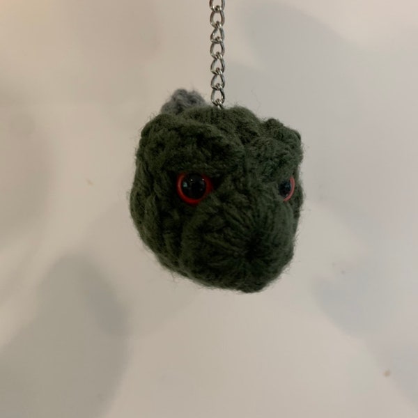 Godzilla crochet keychain