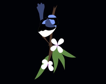 Blue Wren 1 Applique PDF Padrão Download instantâneo