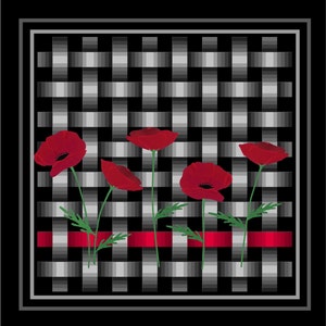 Rosie Co Poppies and Ribbon Quilt Pattern