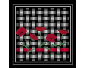 Rosie Co Poppies and Ribbon Quilt Pattern