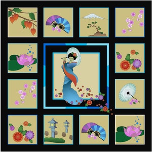 Rosie Co Oriental Geisha Quilt Pattern