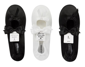 SAMPLE slipper pair | Bulk ballet Dancing slippers for guest|  Satin slipper bundles| Wedding anniversary | Party Favors | House slippers