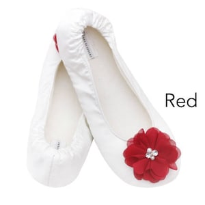 Ivory slippers for bridesmaids |  Fun and useful bridal party gift |  Satin slippers with flower accent | Ballet satin slippers | Dancing