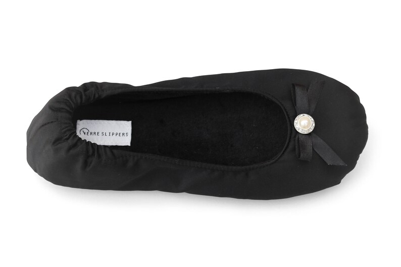 50 pairs Black satin bridesmaid slippers with crystals. Great | Etsy