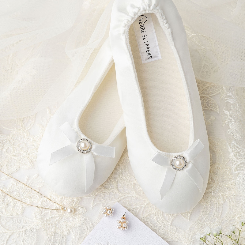 Bridal Satin Ballet Flats - Etsy