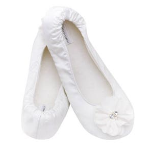 Ivory Elegant Slippers for Bride to wear on wedding day | Bridal Dancing slippers for reception | comfortable reception shoe | Satin slipper
