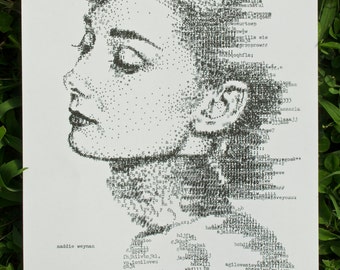 Audrey Hepburn - Typewriter Print (Limited print of 25)