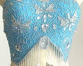 Turqoise Harem Pant Belly Dance Costumes Dress BS Silver Embroidery