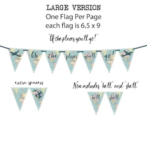 OH THE PLACES You&#39;ll Go! - Large Version - Full Sheet (Vintage Map) Printable Party Banner and Decoration - Retirement, Nursery, Travel