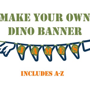Dinosaurier - Printable Party Banner und Deko - BANNER A fun Schule/Kindergarten/Natur Banner - schreiben, was Sie brauchen, mit einem vollen Alphabet
