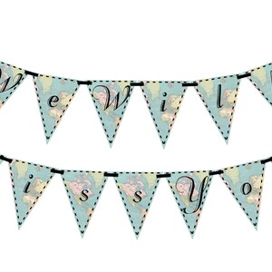We zullen je missen (Vintage kaart) afdrukbare Party Banner en decoratie - Instant Download