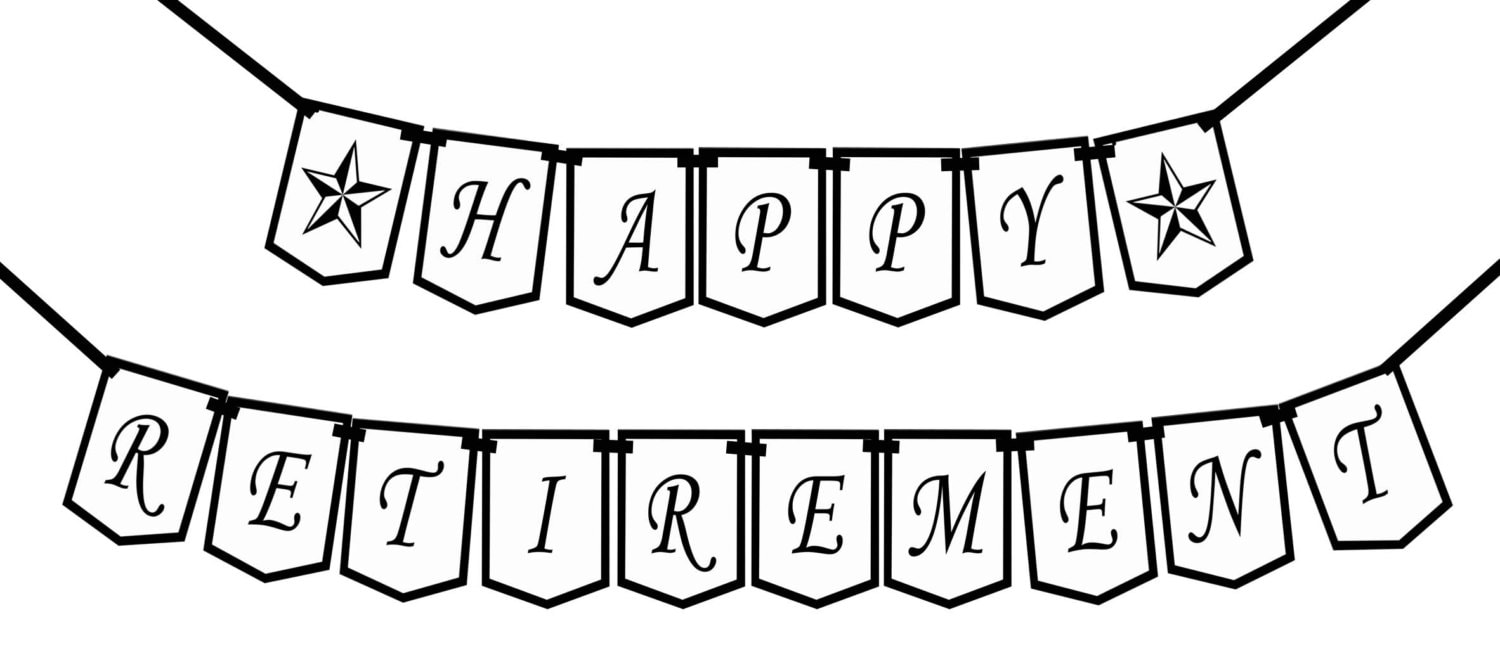 GELUKKIG pensioen klassiek afdrukbare Party Banner en decoratie Etsy