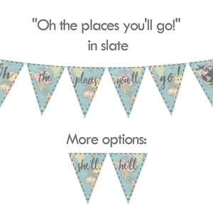 OH THE PLACES You'll Go! (vintage Map - Slate) Printable Party Banner and Decoration ...