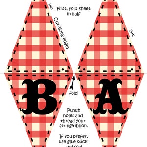 BACKYARD BBQ &amp; Dessert Bar (classic Red Gingham) Printable Party Banner ...