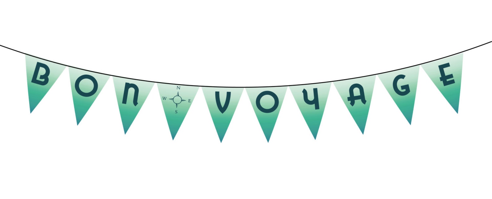BON VOYAGE ocean Ombre INSTANT Printable Party Banner and - Etsy