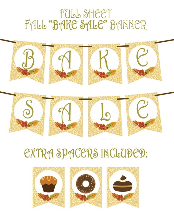 BAKE SALE SIGN Printable Party Banner and Decoration | Etsy