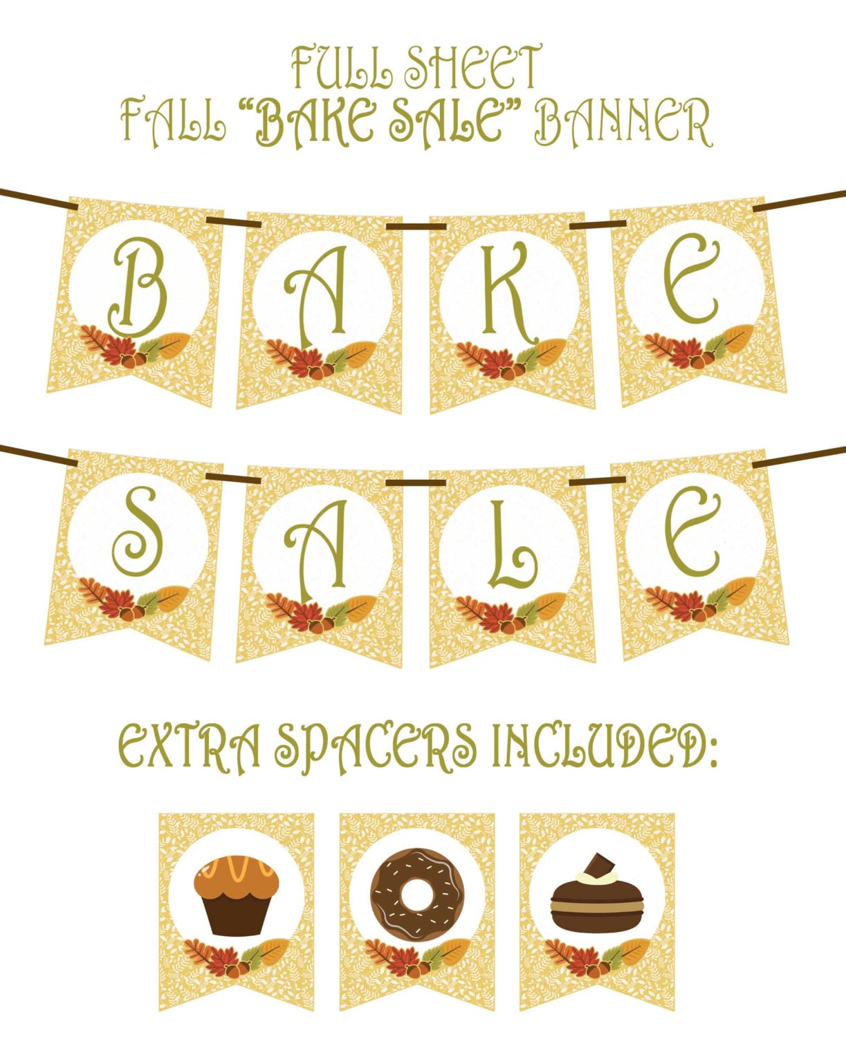 BAKE SALE SIGN Printable Party Banner and Decoration | Etsy