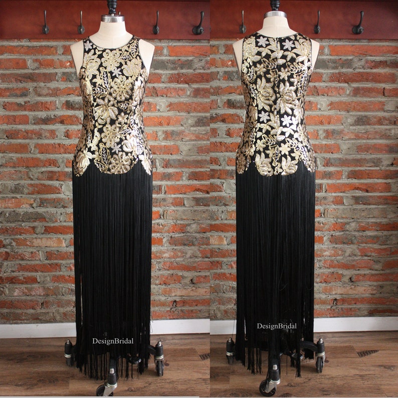 Cocktail Dresses Black And Gold Party Dress Beach Wedding Etsy