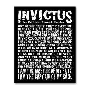 Invictus Prose Poem by William Ernest Henley 8x10 Instant Printable Download Art File Emo Goth Gift Edgy Grunge Design by Ginny Gaura image 1