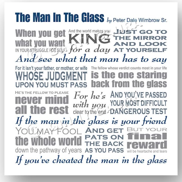 Of the Man in the Mirror Poem Etsy