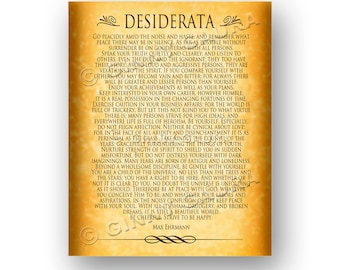 Desiderata by Max Erhmann - 8x10 Instant Printable Download File - Inspirational Prose Poem Poetry Gift for Grad - Design by Ginny Gaura