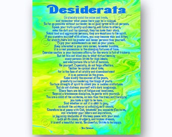 Desiderata by Max Erhmann - 8x10 Instant Printable Download File - Bright Vibrant Groovy Colorful Gift - Landform Art Design by Ginny Gaura