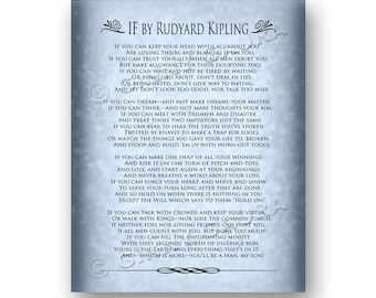 If by Rudyard Kipling - 8x10 Instant Printable Download File - Inspirational Prose Poem Poetry Gift for Grad - Design by Ginny Gaura