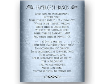 Prayer of St Francis - 8x10 Printable Download File - Catholic Christian Poem Housewarming  Home Decor Gift -  Design by Ginny Gaura