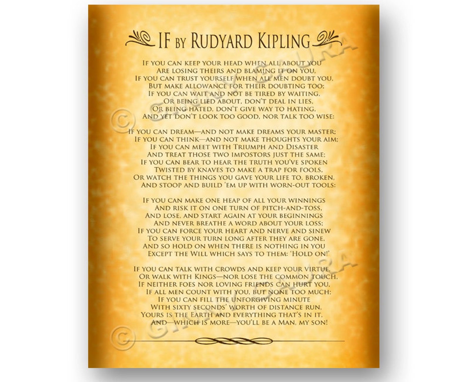 If by Rudyard Kipling - 8x10 Instant Printable Download File ...