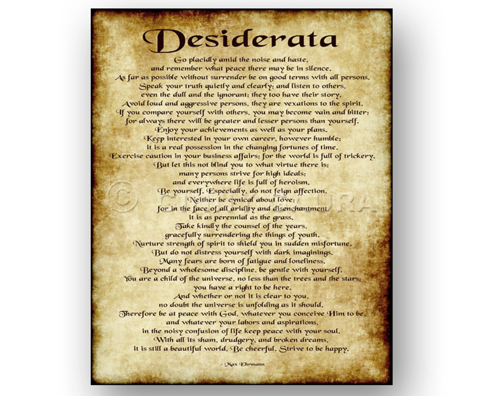 Desiderata By Max Erhmann 8x10 Printable Download File Etsy