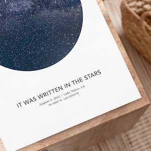 Carte des étoiles par emplacement cadeau de premier rendez-vous, carte du ciel de la Voie lactée, impression de constellation, cadeau spécial jour