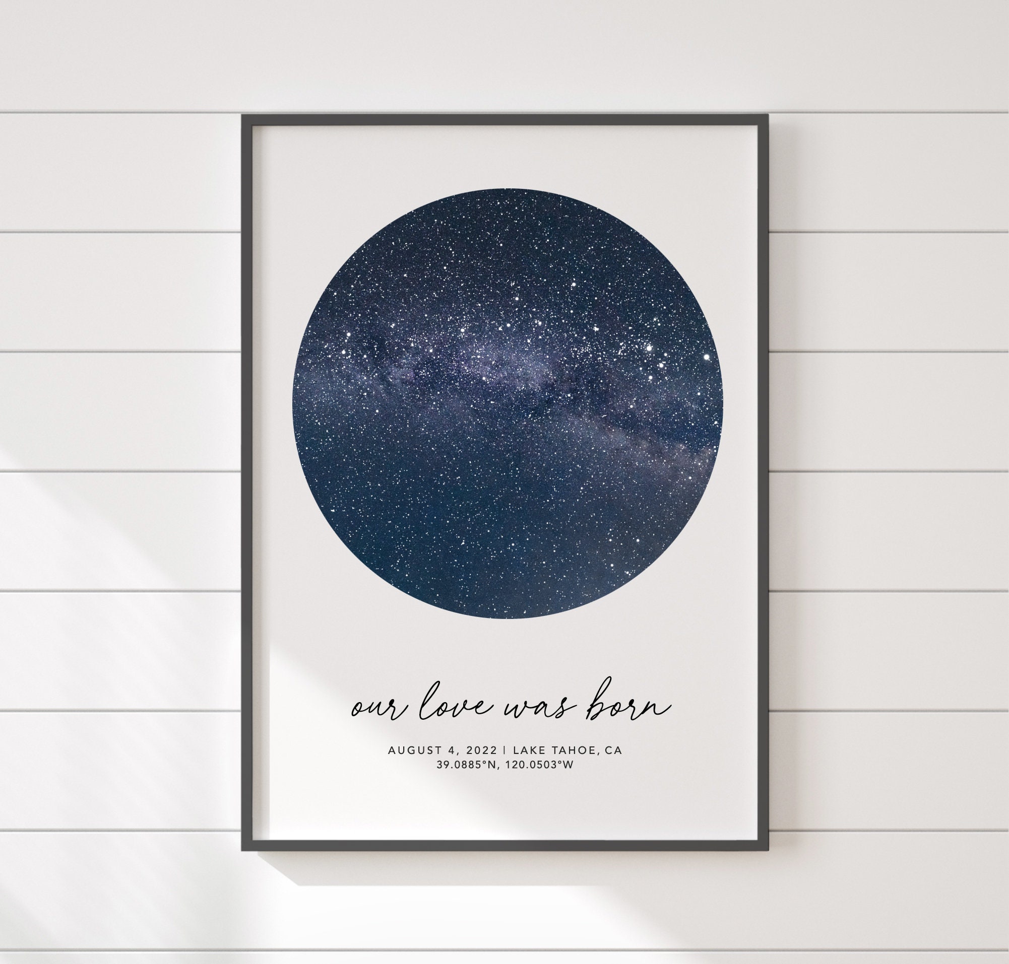 First Date Print, Starry Night Poster, Digital Sky Map, Unique Wedding ...