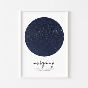 Mapa estelar personalizado por póster de fecha, regalo del primer aniversario, mapa estelar digital con regalo de boda de fecha, regalo personalizado para hombres, mapa del cielo estrellado